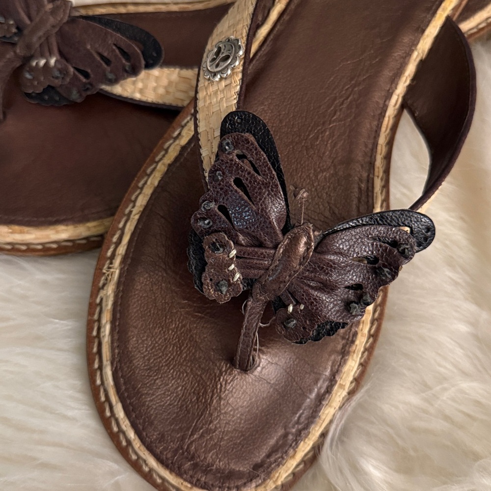 Brighton Brown Butterfly Embellished Women's Sandals🔥 - Picture 7 of 10